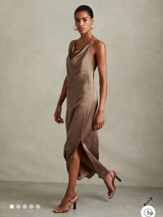 Reiss Dresses & Skirts - Reiss Taupe Satin Cowl-Neck Maxi Slip Dress